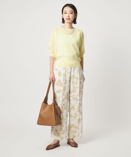 green label relaxing（グリーンレーベルリラクシング）の「ハニカム タック スリーブ プルオーバー ニット（ニット/セーター・レディース・ライトグレー/ライトブルー/ダークブラウン/イエロー・FREE）」の15枚目の写真