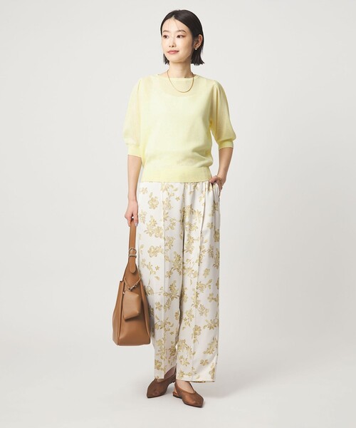 green label relaxing（グリーンレーベルリラクシング）の「ハニカム タック スリーブ プルオーバー ニット（ニット/セーター・レディース・ライトグレー/ライトブルー/ダークブラウン/イエロー・FREE）」の16枚目の写真