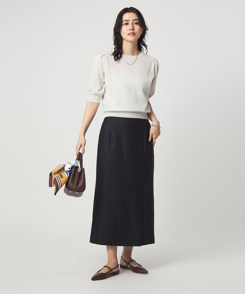 green label relaxing（グリーンレーベルリラクシング）の「ハニカム タック スリーブ プルオーバー ニット（ニット/セーター・レディース・ライトグレー/ライトブルー/ダークブラウン/イエロー・FREE）」の19枚目の写真
