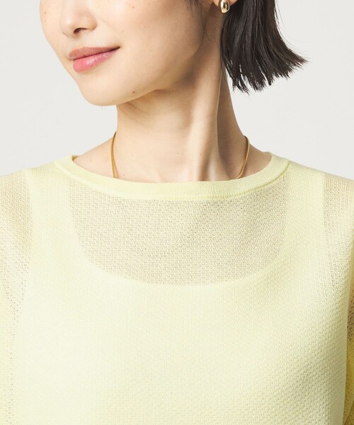 green label relaxing（グリーンレーベルリラクシング）の「ハニカム タック スリーブ プルオーバー ニット（ニット/セーター・レディース・ライトグレー/ライトブルー/ダークブラウン/イエロー・FREE）」の5枚目の写真