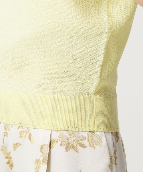 green label relaxing（グリーンレーベルリラクシング）の「ハニカム タック スリーブ プルオーバー ニット（ニット/セーター・レディース・ライトグレー/ライトブルー/ダークブラウン/イエロー・FREE）」の7枚目の写真