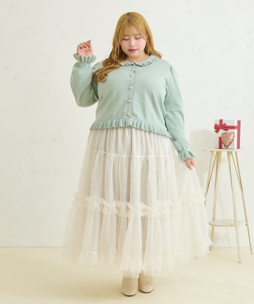 Louiosy(ルオシー)の「【大きいサイズ】フリルティアードチュールスカート(スカート・レディース・チャコールグレー/オフホワイト・4L/X-LARGE/3L)」の20枚目の写真