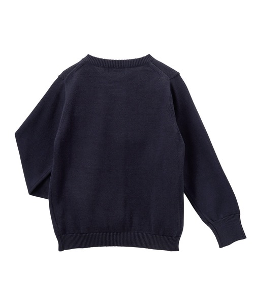 MIKI HOUSE（ミキハウス）の「【面接】綿ニットクルーネックカーディガン（カーディガン/ボレロ・キッズ・ネイビー・130cm/120cm/110cm/100cm）」の2枚目の写真