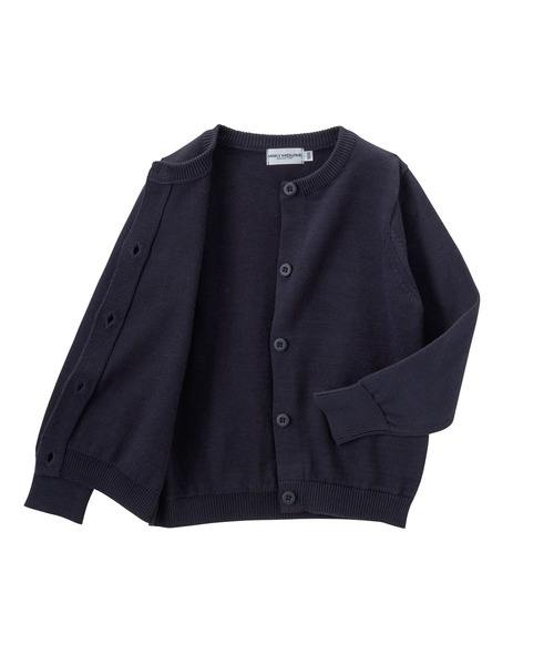 MIKI HOUSE（ミキハウス）の「【面接】綿ニットクルーネックカーディガン（カーディガン/ボレロ・キッズ・ネイビー・130cm/120cm/110cm/100cm）」の3枚目の写真