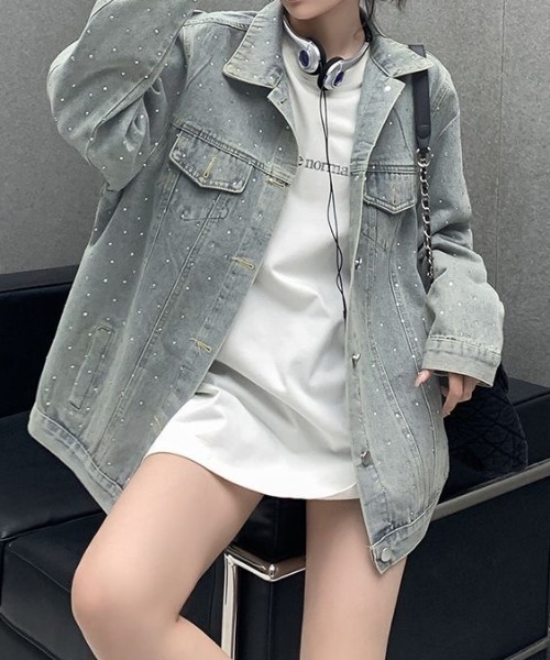 ViViDAY（ビビデー）の「ラインストーンデニムジャケット（デニムジャケット・レディース・サックスブルー・M）」の12枚目の写真