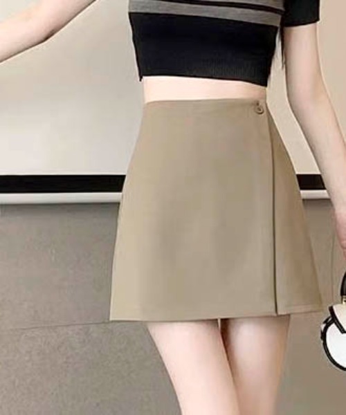 Per sist ence(パーシエンス)の「ラップデザインミニスカート(スカート・レディース・ベージュ/グレー/ブラック・MEDIUM/LARGE/SMALL)」の3枚目の写真