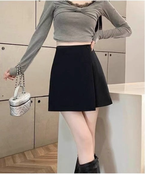 Per sist ence(パーシエンス)の「ラップデザインミニスカート(スカート・レディース・ベージュ/グレー/ブラック・MEDIUM/LARGE/SMALL)」の8枚目の写真