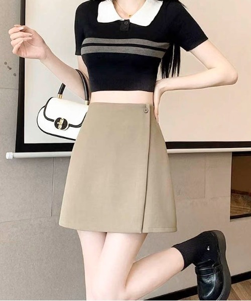 Per sist ence(パーシエンス)の「ラップデザインミニスカート(スカート・レディース・ベージュ/グレー/ブラック・MEDIUM/LARGE/SMALL)」の14枚目の写真