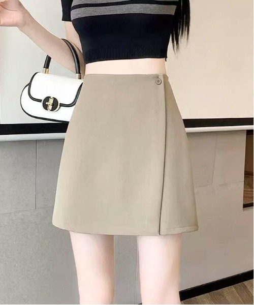 Per sist ence(パーシエンス)の「ラップデザインミニスカート(スカート・レディース・ベージュ/グレー/ブラック・MEDIUM/LARGE/SMALL)」の15枚目の写真