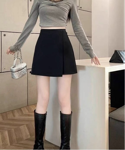 Per sist ence(パーシエンス)の「ラップデザインミニスカート(スカート・レディース・ベージュ/グレー/ブラック・MEDIUM/LARGE/SMALL)」の9枚目の写真