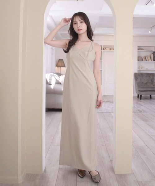 Reurie'（レウリィ）の「オリジナルレイヤードワンピース / キャミワンピ ノースリーブ ビスチェ きれいめ フェミニン 大人カジュアル オケージョン お呼ばれコーデ セットアップ着用可能（ワンピース・レディース・グレー/ブラック/アイボリー・SMALL/MEDIUM）」の8枚目の写真