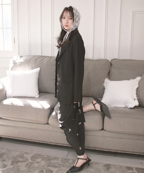 Reurie'（レウリィ）の「オリジナルレイヤードワンピース / キャミワンピ ノースリーブ ビスチェ きれいめ フェミニン 大人カジュアル オケージョン お呼ばれコーデ セットアップ着用可能（ワンピース・レディース・グレー/ブラック/アイボリー・SMALL/MEDIUM）」の13枚目の写真