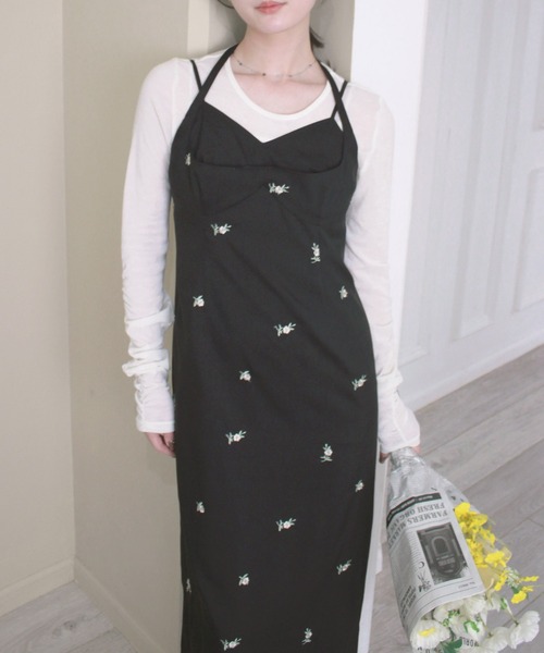 Reurie'（レウリィ）の「オリジナルレイヤードワンピース / キャミワンピ ノースリーブ ビスチェ きれいめ フェミニン 大人カジュアル オケージョン お呼ばれコーデ セットアップ着用可能（ワンピース・レディース・グレー/ブラック/アイボリー・SMALL/MEDIUM）」の15枚目の写真