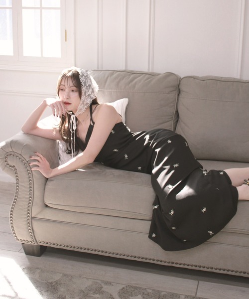 Reurie'（レウリィ）の「オリジナルレイヤードワンピース / キャミワンピ ノースリーブ ビスチェ きれいめ フェミニン 大人カジュアル オケージョン お呼ばれコーデ セットアップ着用可能（ワンピース・レディース・グレー/ブラック/アイボリー・SMALL/MEDIUM）」の14枚目の写真