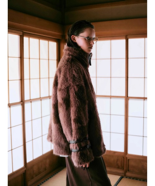 CREO STORE(クレオストア)の「【TAJEN:T】COW PATTERN FAR JACKET/ アニマル柄ファージャケット/ ファーアウター(ブルゾン・レディース・ブラウン/ホワイト・1)」の8枚目の写真