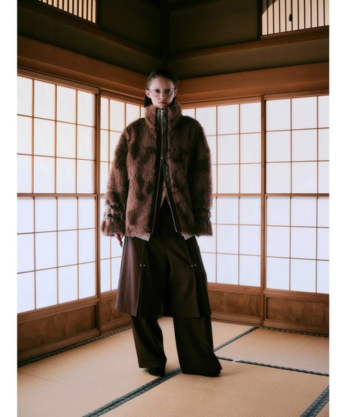 CREO STORE(クレオストア)の「【TAJEN:T】COW PATTERN FAR JACKET/ アニマル柄ファージャケット/ ファーアウター(ブルゾン・レディース・ブラウン/ホワイト・1)」の7枚目の写真
