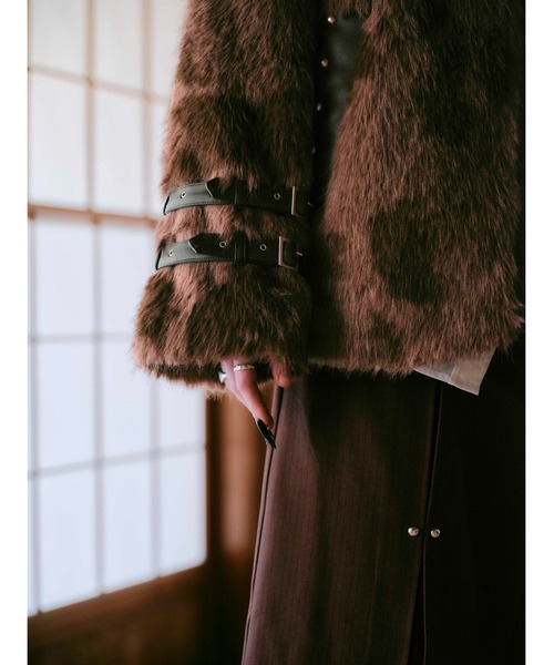 CREO STORE(クレオストア)の「【TAJEN:T】COW PATTERN FAR JACKET/ アニマル柄ファージャケット/ ファーアウター(ブルゾン・レディース・ブラウン/ホワイト・1)」の11枚目の写真