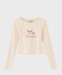 GUESS Originals/ゲス オリジナルス GO LS BOAT NECK RIB TOP