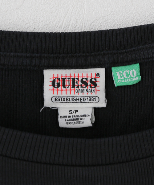 GUESS ORIGINALS（ゲスオリジナルズ）の「GUESS Originals/ゲス オリジナルス GO LS BOAT NECK RIB TOP（Tシャツ/カットソー・レディース・ブラック/アイボリー・SMALL/MEDIUM）」の5枚目の写真