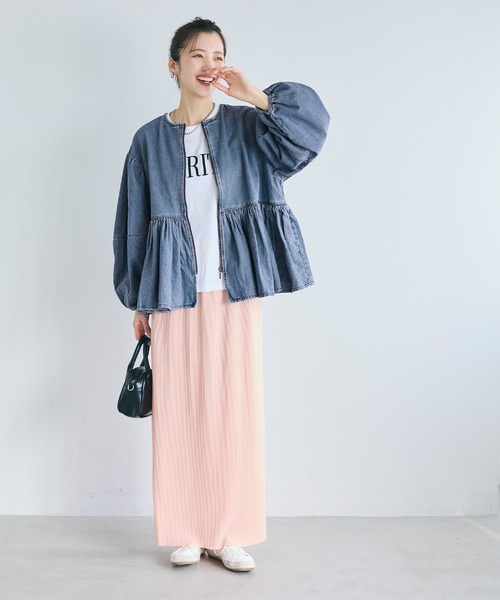 coca(coca)(コカ)の「【WEB限定セール】デニムギャザーアウター(デニムジャケット・レディース・ホワイト/ブルー・M/L)」の16枚目の写真