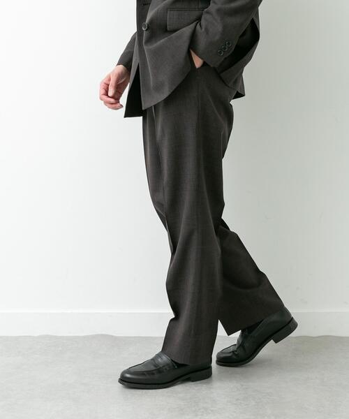 URBAN RESEARCH DOORS（アーバンリサーチドアーズ）の「LIFE STYLE TAILOR　ウーリーノグレンチェック2タックパンツ（スーツパンツ・メンズ・ブラウン・SMALL/X-LARGE/LARGE/MEDIUM）」の2枚目の写真