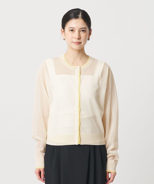 BEAUTY&YOUTH UNITED ARROWS(ビューティーアンドユースユナイテッドアローズ)の「ライン クルーネック カーディガン ウォッシャブル(カーディガン/ボレロ・レディース・ベージュ/オフホワイト/ブラック・FREE)」の13枚目の写真