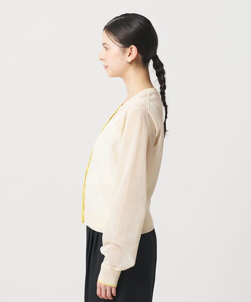 BEAUTY&YOUTH UNITED ARROWS(ビューティーアンドユースユナイテッドアローズ)の「ライン クルーネック カーディガン ウォッシャブル(カーディガン/ボレロ・レディース・ベージュ/オフホワイト/ブラック・FREE)」の14枚目の写真