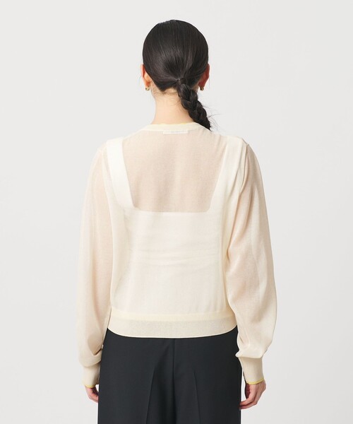 BEAUTY&YOUTH UNITED ARROWS(ビューティーアンドユースユナイテッドアローズ)の「ライン クルーネック カーディガン ウォッシャブル(カーディガン/ボレロ・レディース・ベージュ/オフホワイト/ブラック・FREE)」の15枚目の写真