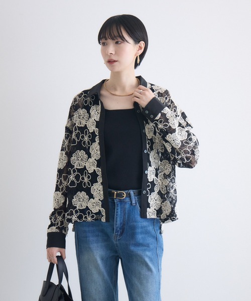 Paradise Picnic(パラダイスピクニック)の「レースブラウス(シャツ/ブラウス・レディース・アイボリー/ブラック・FREE)」の7枚目の写真