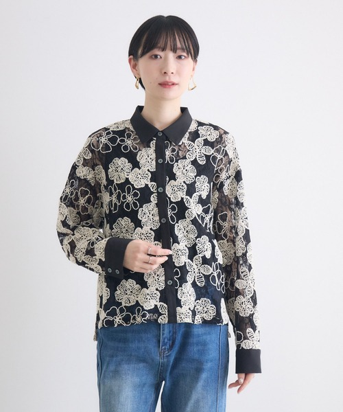 Paradise Picnic(パラダイスピクニック)の「レースブラウス(シャツ/ブラウス・レディース・アイボリー/ブラック・FREE)」の9枚目の写真