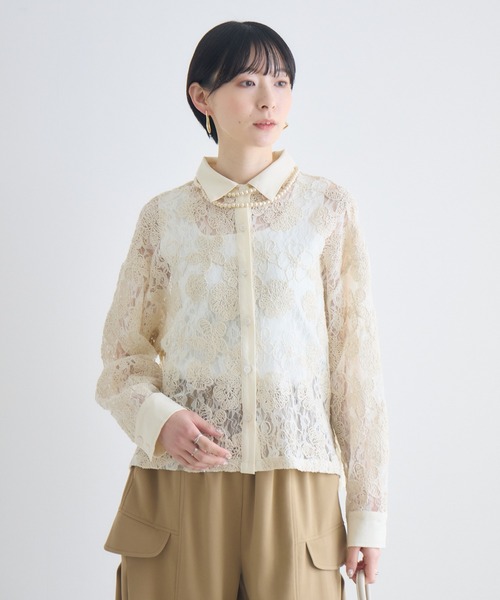 Paradise Picnic(パラダイスピクニック)の「レースブラウス(シャツ/ブラウス・レディース・アイボリー/ブラック・FREE)」の12枚目の写真