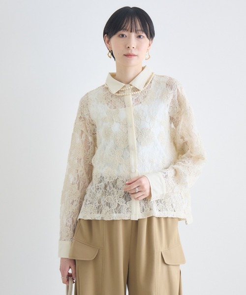 Paradise Picnic(パラダイスピクニック)の「レースブラウス(シャツ/ブラウス・レディース・アイボリー/ブラック・FREE)」の13枚目の写真