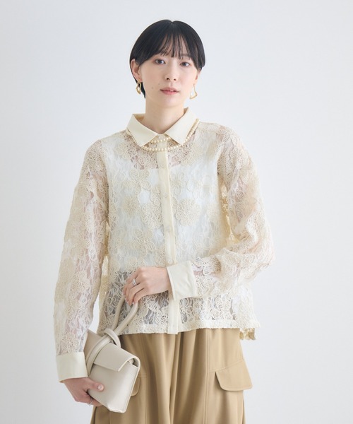 Paradise Picnic(パラダイスピクニック)の「レースブラウス(シャツ/ブラウス・レディース・アイボリー/ブラック・FREE)」の14枚目の写真