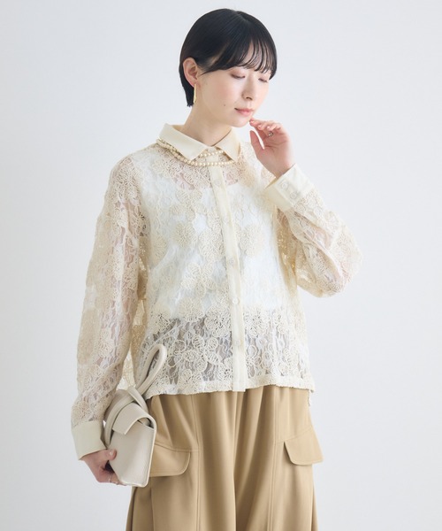 Paradise Picnic(パラダイスピクニック)の「レースブラウス(シャツ/ブラウス・レディース・アイボリー/ブラック・FREE)」の15枚目の写真