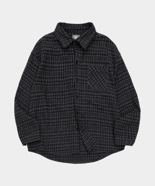 SOMEPLACE MAN(サムプレイス・マン)の「ヴィンテージウォッシングベーシックレトロオーバーサイズチェックシャツ_2COLOR(シャツ/ブラウス・レディース・ネイビー/ブラウン・FREE)」の4枚目の写真