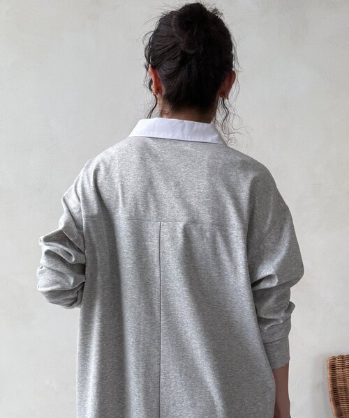 DouDou(ドゥドゥ)の「【WEB限定】ワンポイント刺繍ポロシャツワンピース(ワンピース・レディース・グレイッシュベージュ/グレー・FREE)」の21枚目の写真