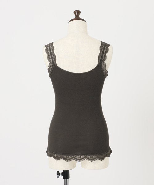 JOURNAL STANDARD relume(ジャーナルスタンダード レリューム)の「スーピマコットンストレッチレースキャミソール(タンクトップ・レディース・ブラック系その他/ホワイト/ブラウン・FREE)」の5枚目の写真
