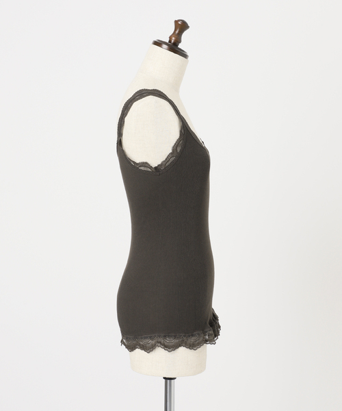 JOURNAL STANDARD relume(ジャーナルスタンダード レリューム)の「スーピマコットンストレッチレースキャミソール(タンクトップ・レディース・ブラック系その他/ホワイト/ブラウン・FREE)」の6枚目の写真