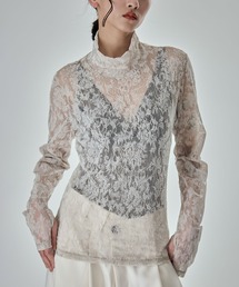 STUDIOUS | 【STUDIOUS/ステュディオス】Stretch Flocky Lace Top/ストレッチレーストップ(シャツ/ブラウス)