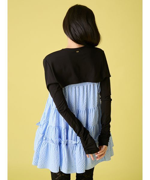 LILY BROWN(リリーブラウン)の「UVカットショートボレロ(Tシャツ/カットソー・レディース・ネイビー/ホワイト/ブラック・F)」の7枚目の写真