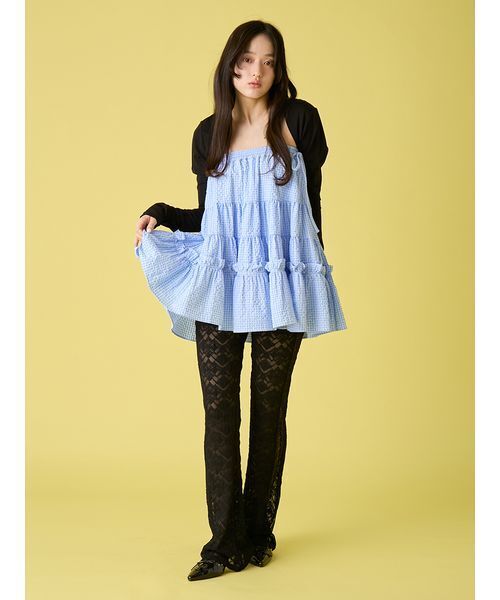 LILY BROWN(リリーブラウン)の「UVカットショートボレロ(Tシャツ/カットソー・レディース・ネイビー/ホワイト/ブラック・F)」の12枚目の写真