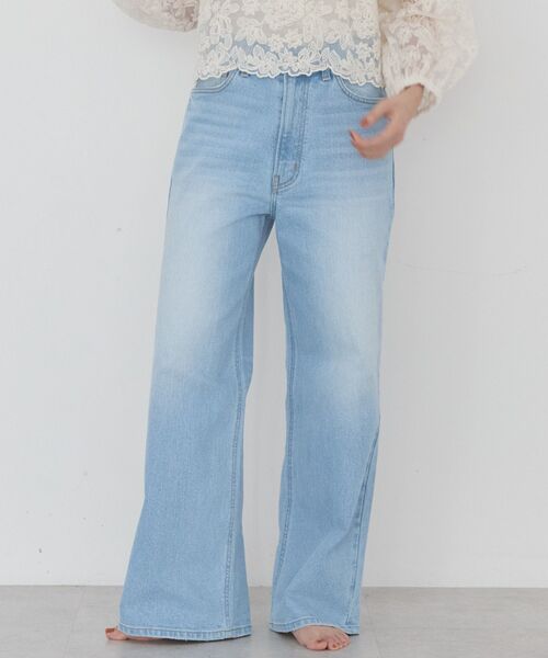 BEDWIN(ベドウィン)の「【EDWIN別注】ワイドデニム(デニムパンツ・レディース・ブルー系その他/ライトインディゴブルー・M/S/L)」の2枚目の写真