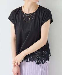 《WEB限定アイテム》裾レースTシャツ