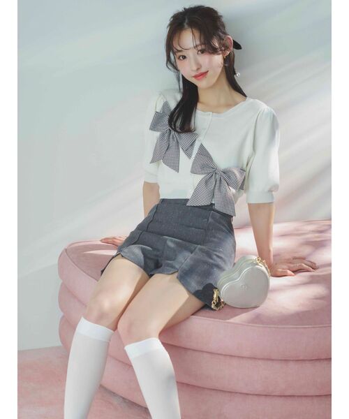 dazzlin(ダズリン)の「ミニスリットコンパクトショートパンツ(その他パンツ・レディース・チャコールグレー/ブラック・MEDIUM/SMALL)」の7枚目の写真