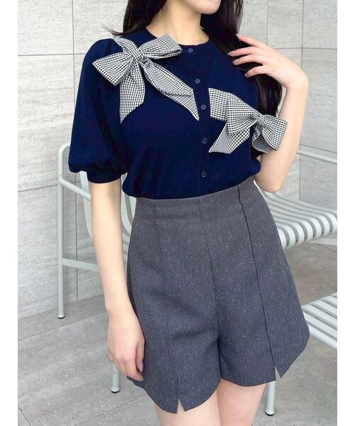 dazzlin(ダズリン)の「ミニスリットコンパクトショートパンツ(その他パンツ・レディース・チャコールグレー/ブラック・MEDIUM/SMALL)」の10枚目の写真