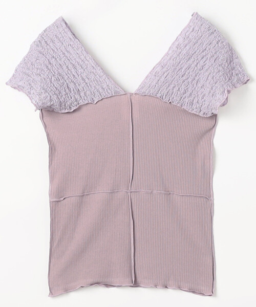 BASERANGE（ベースレンジ）の「Baserange/ベースレンジ NEHRU TANK / TTNT-LA-SP26 / ノースリーブ レースシアートップス（キャミソール・レディース・ラベンダー・SMALL）」の2枚目の写真