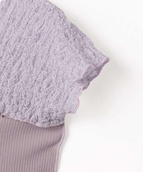 BASERANGE（ベースレンジ）の「Baserange/ベースレンジ NEHRU TANK / TTNT-LA-SP26 / ノースリーブ レースシアートップス（キャミソール・レディース・ラベンダー・SMALL）」の4枚目の写真