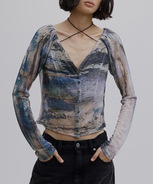 Ameri（アメリ）の「PAINTED TEXTURE ART TOP（Tシャツ/カットソー）」