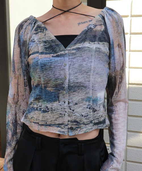 PAINTED TEXTURE ART TOP（Tシャツ/カットソー）｜Ameri（アメリ）の