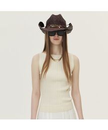 Ribbed Pleated Sleeveless Sweater, Ivory